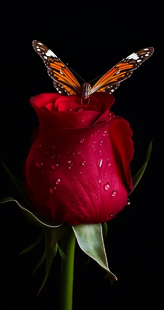 Rose, Blomst, Kronblade, Sommerfugl