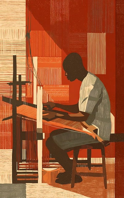 Free artisan weaving fabric illustration