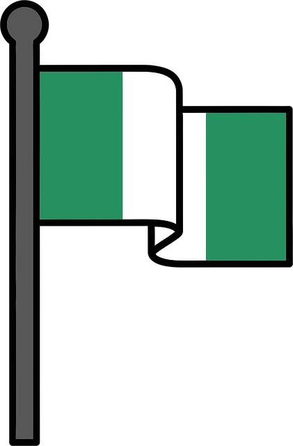 Free nigeria flag pole vector