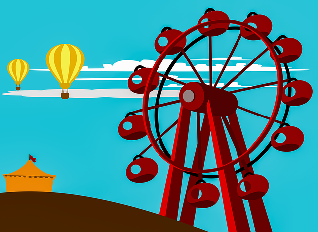 Free ferris wheel carnival tent illustration