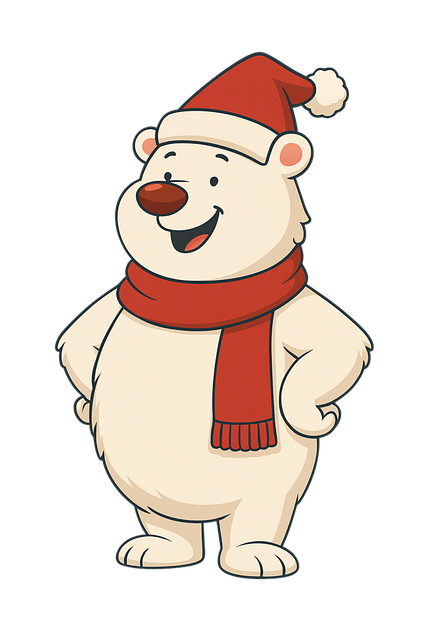 Eisbär, Weihnachten, Niedlich, Karikatur