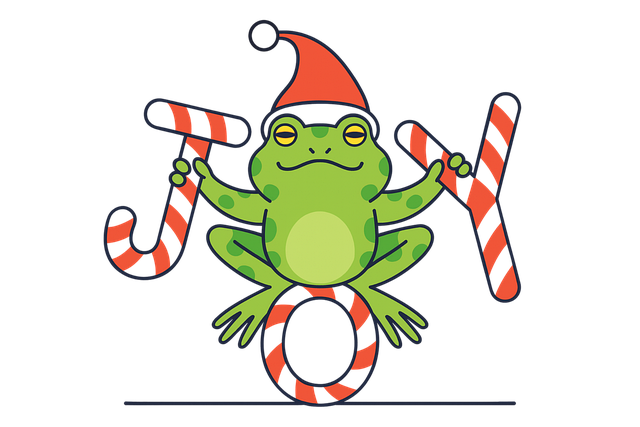 Frosch, Weihnachten, Freude