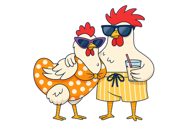 Free chickens rooster hen illustration