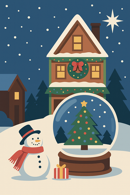 Free christmas snowman snow globe vector