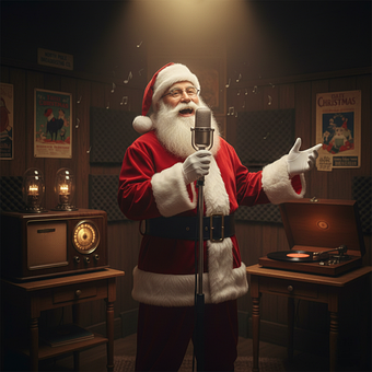 Free Santa Claus Singing illustration and picture