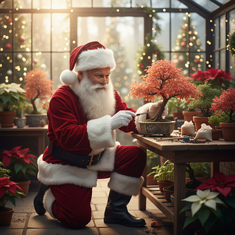 Free Santa Claus Planting illustration and picture