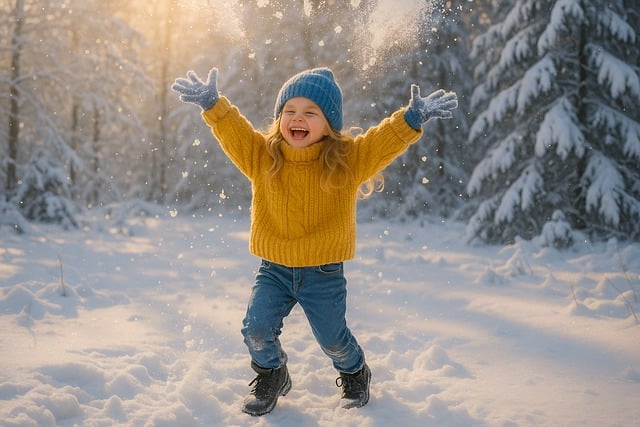 Free winter girl fun illustration