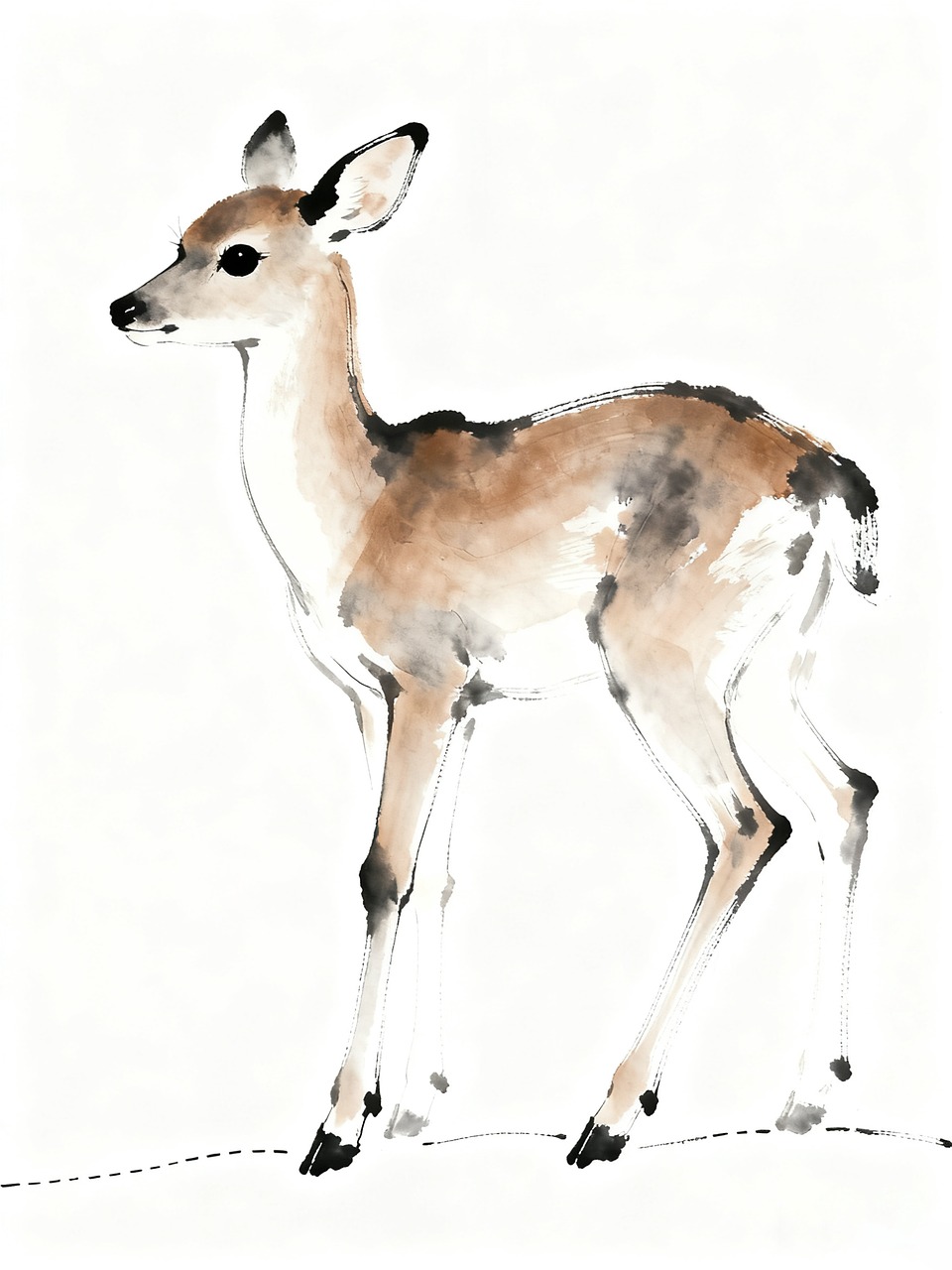 Figurine Ancienne Faon Bambi - Verre Soufflé De Murano - Miniature Cerf Vintage