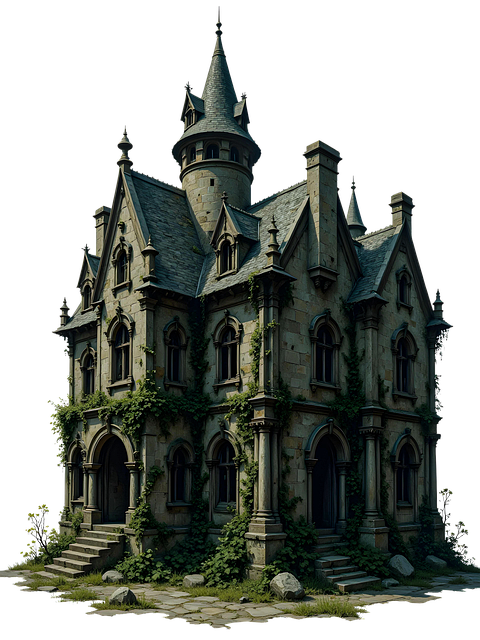 Free house architecture witches illustration