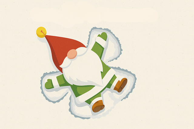 Free gnome snow angel christmas gnome illustration