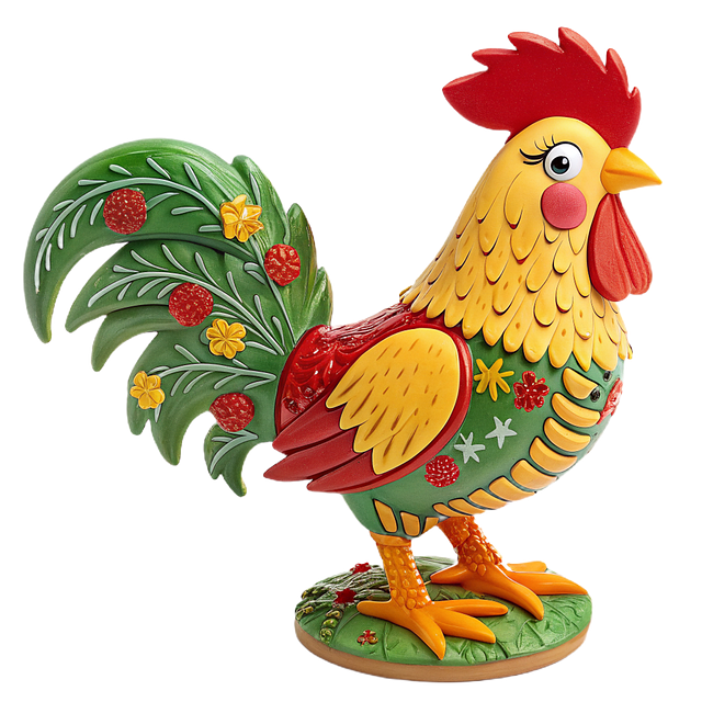 Free decorative rooster colorful toy illustration