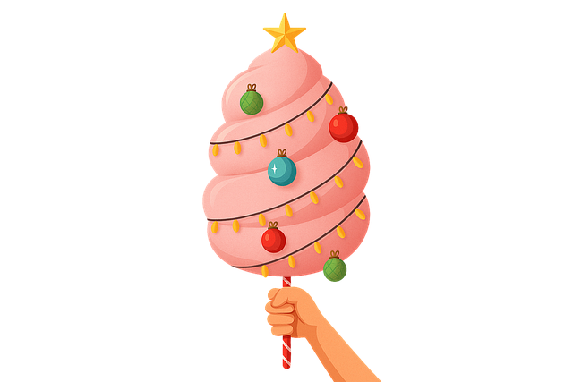 Free christmas cotton candy candy vector