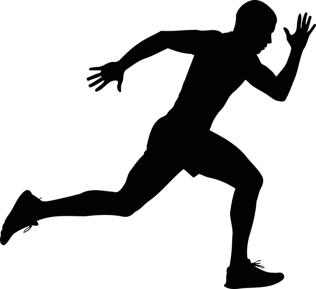 Free running runner sprinting illustration