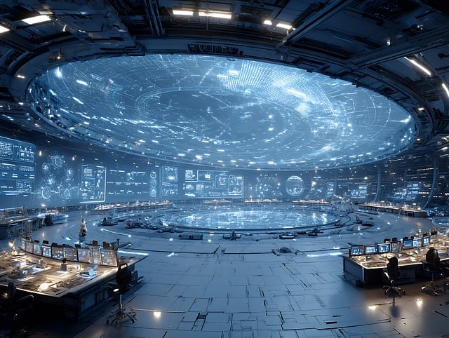 Free futuristic control room illustration