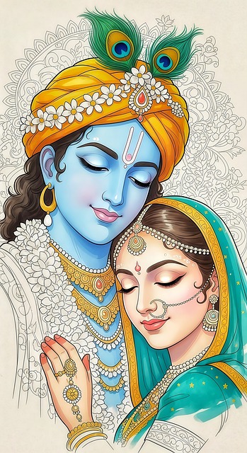 Free radha krishna hindu illustration