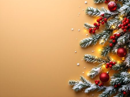 Cartão De Natal, Natal, Ramos De Abeto
