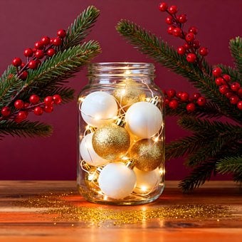 Decoração De Natal, Bola De Natal, Ouro