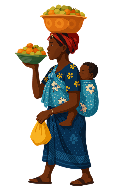 Free nigerian mother mother baby vector