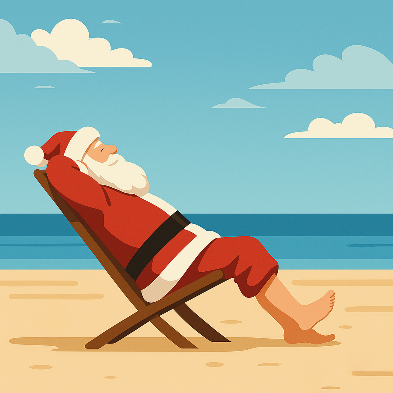 Download Santa Claus, Beach Santa, Tropical Christmas. Royalty
