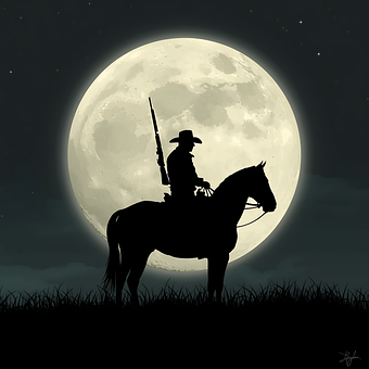 Filmisch Silhouet, Cowboyillustratie