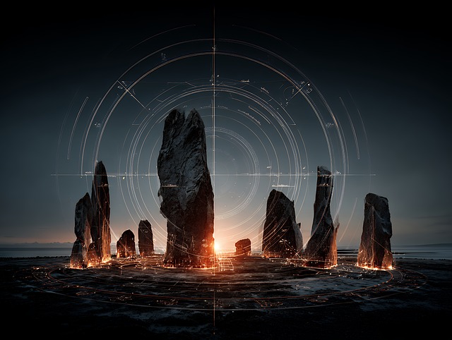 Free stones standing landscape illustration