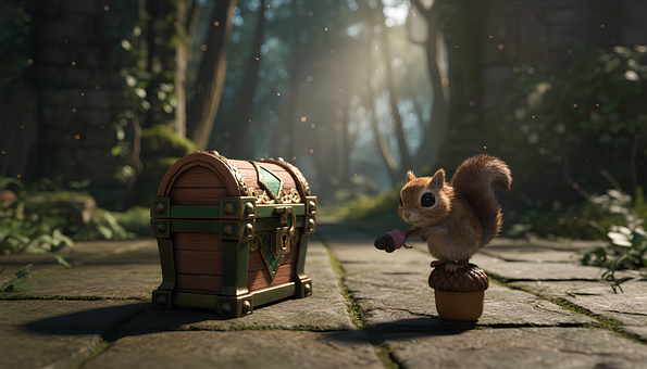 Free Squirrel Treasure illustration and picture
