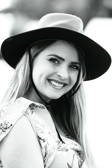 Mulher, Retrato, Menina, Chapéu