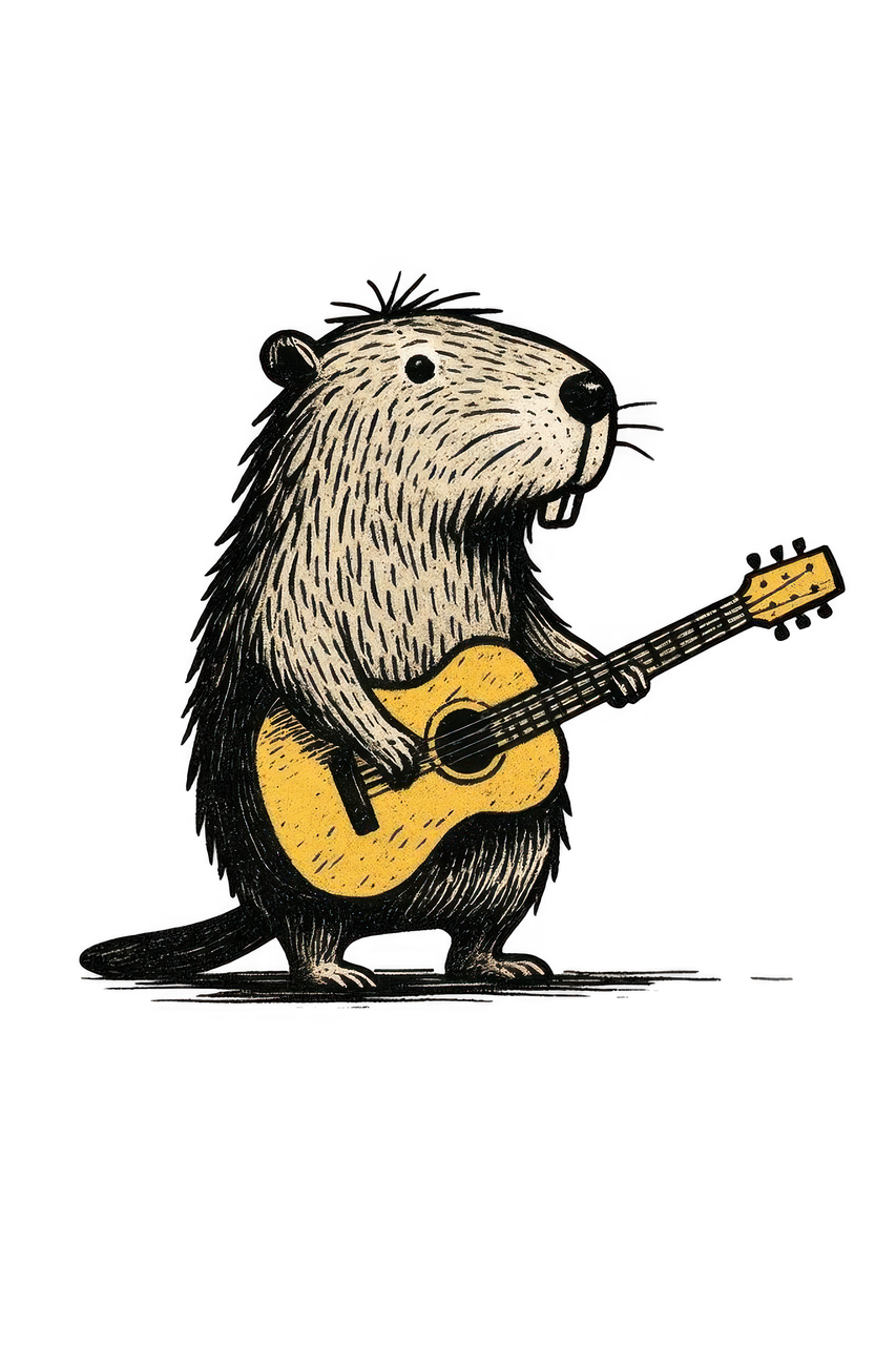 Download Beaver, Guitar, Music. Royalty-Free Stock Illustration Image ...