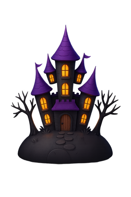 Free castle halloween spooky illustration