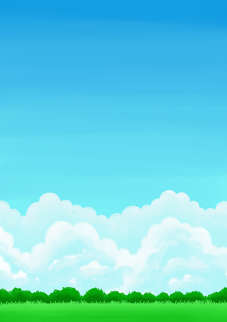 Free blue field grass illustration
