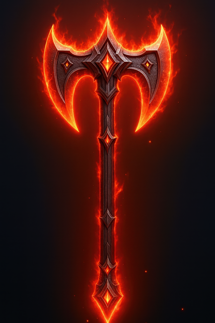 Free axe weapon fire illustration