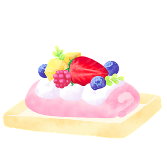 Dessert, Sød, Rullepandekager, Jordbær