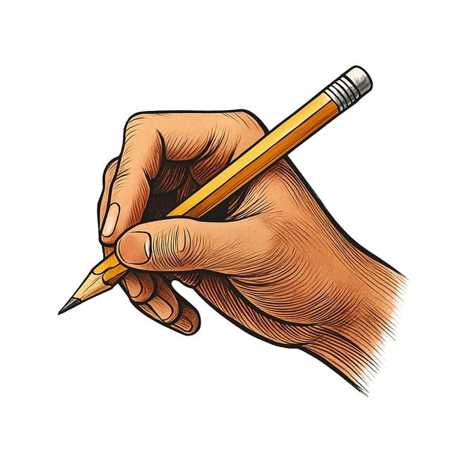 Free hand writing hand pencil vector