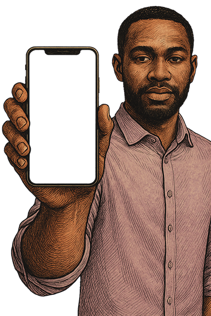 Free man smartphone hand holding phone vector