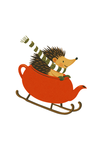 Free hedgehog cute animal winter illustration