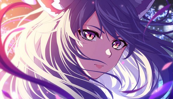 Anime, Mädchen, Augen, Lila Augen