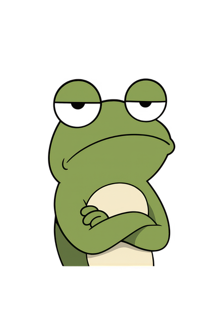 Free frog cartoon grumpy illustration