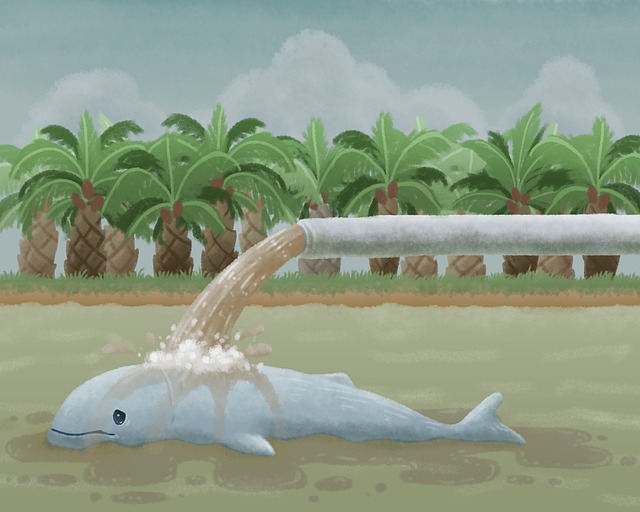 Free water dolphin mahakam illustration
