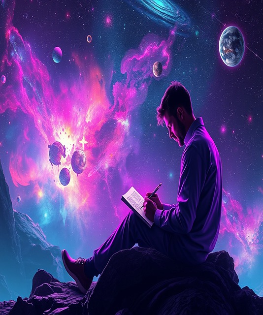 Universum, Galaxie, Buch, Schreiben
