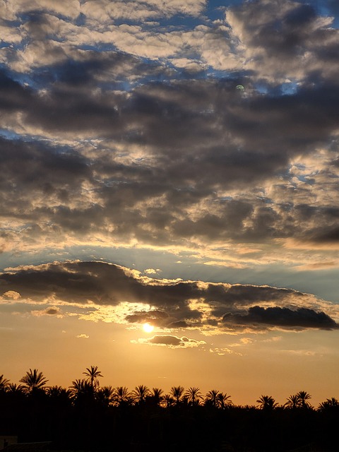 Zonsondergang, Lucht, Landschap, Wolken