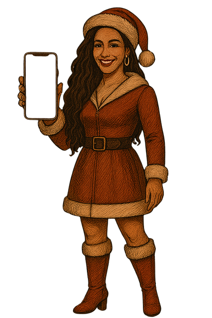 Free christmas santa outfit festive woman illustration