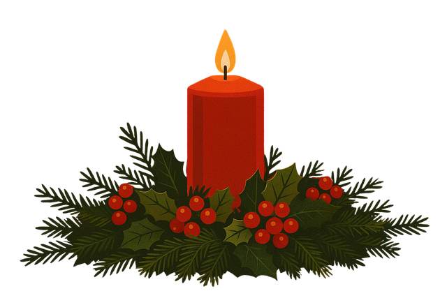 Free christmas candle holiday candle red candle illustration