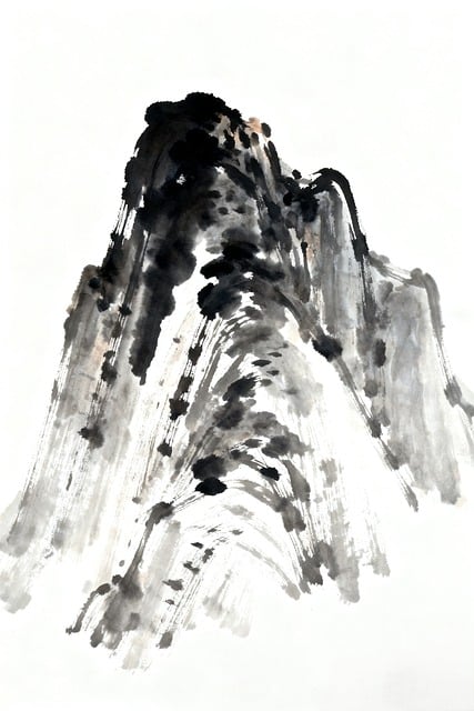 Free mountain landscape sumi-e illustration