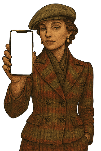 Free woman illustration smartphone mockup blank phone screen vector