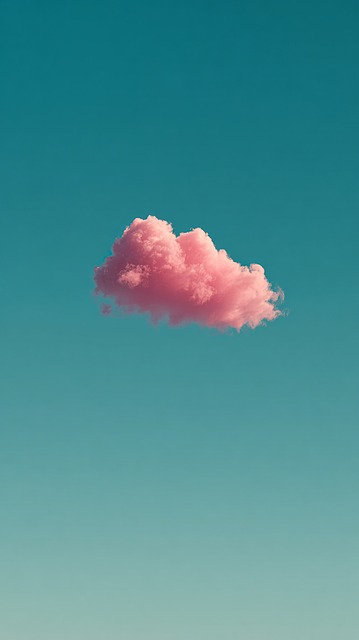 분홍색, 구름, 틸, 배경, 미니멀리즘, 외로운, 파스텔, 하늘, 예술