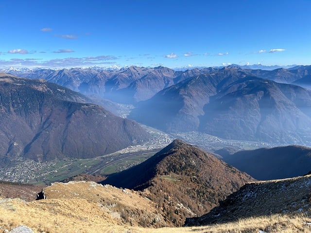 Montañas, Valle, Cielo Despejado, Otoño