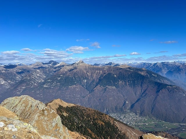 Montañas, Panorama, Cielo Azul