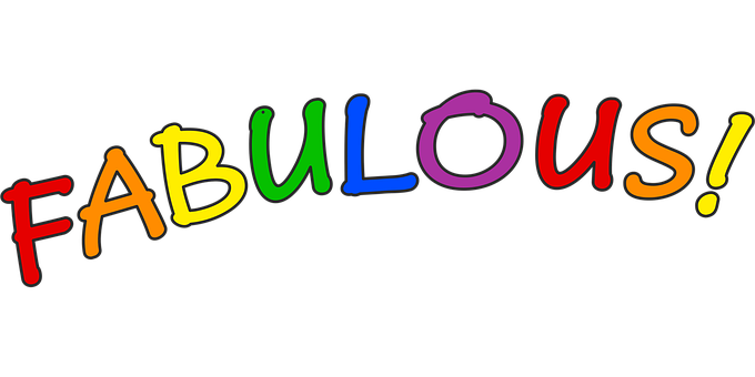 Fabelhaft, Text, Regenbogen, Mehrfarbig