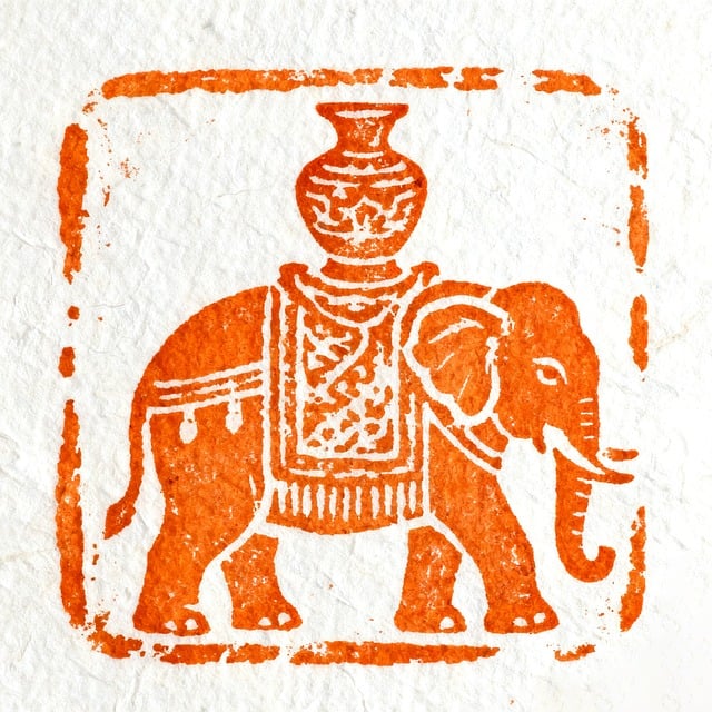 Free elephant vase treasure illustration