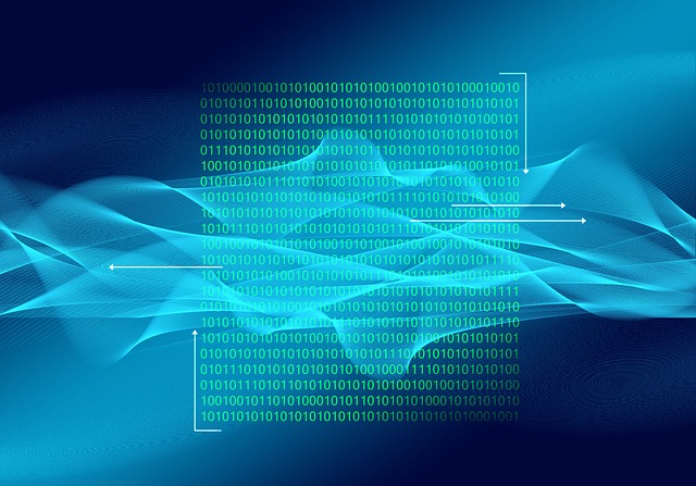 Free digital art binary code quantum computing illustration